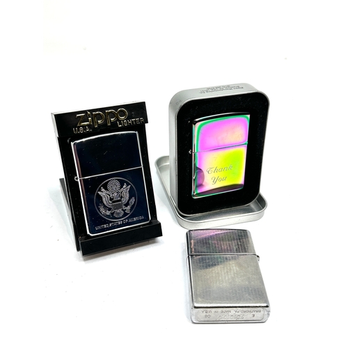 432 - 3 Zippo lighters 2 boxed