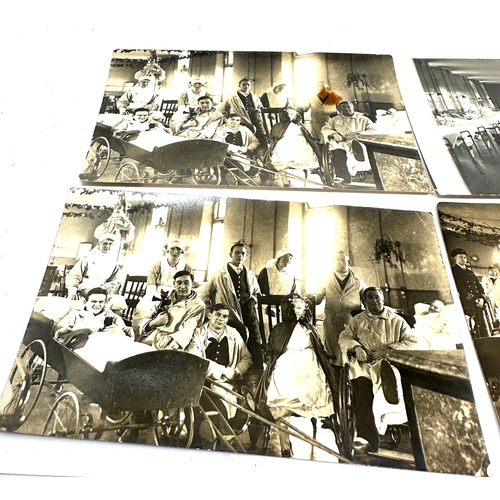 435 - 4 ww1 real photo military hospital wounded soldiers postcards