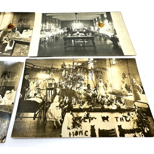 435 - 4 ww1 real photo military hospital wounded soldiers postcards