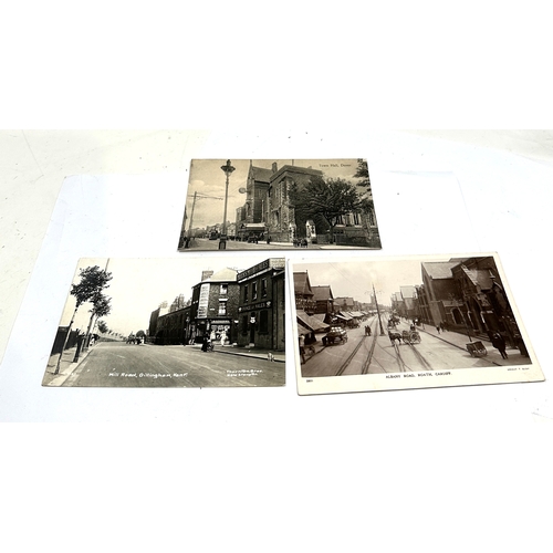 436 - 3 real photo street scene postcards