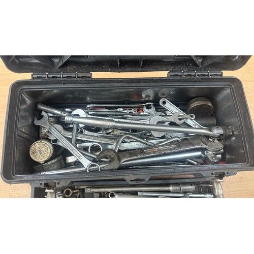 318 - Tool box containing spanners and sockets