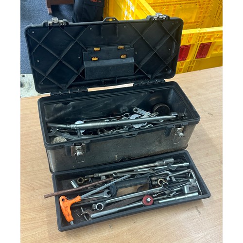 318 - Tool box containing spanners and sockets