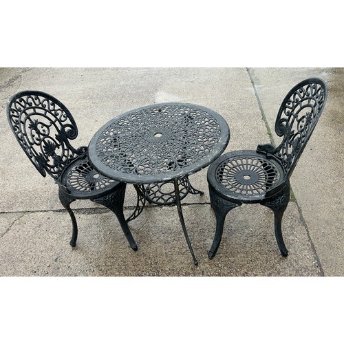 22 - Aluminium bistro table and 2 chairs