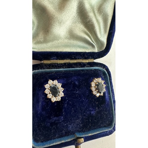 118 - 9ct gold stone set earrings