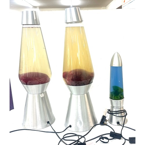 268 - Pair of large vintage lava lamps and one other tallest measures approx 27 inches tall - untested