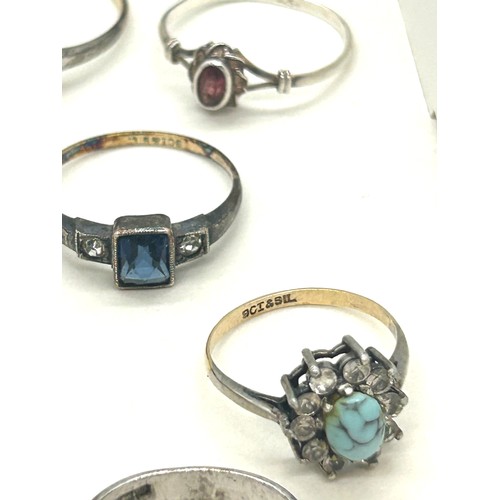 542 - Selection of vintage and later rings includes 9ct on silver etc