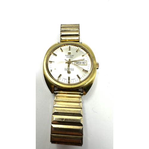 434 - Vintage Tissot automatic seastar gents wristwatch the watch is ticking presentation back