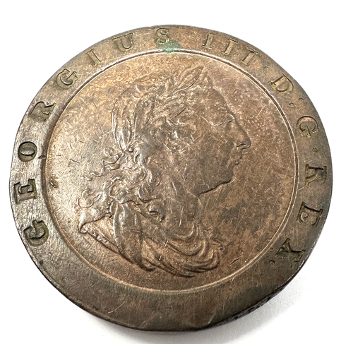 484 - A stunning high grade example of the iconic George III 1797 Cartwheel copper 2 Pence Coin.weight 58g... 