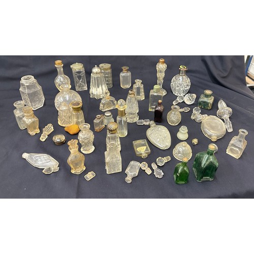 42 - Selection of vintage glass scent perfume bottles