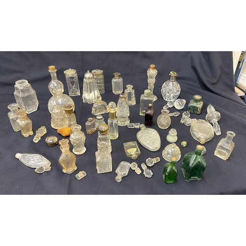 42 - Selection of vintage glass scent perfume bottles