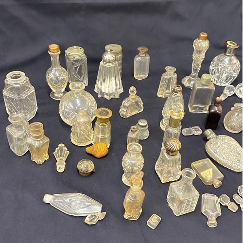 42 - Selection of vintage glass scent perfume bottles