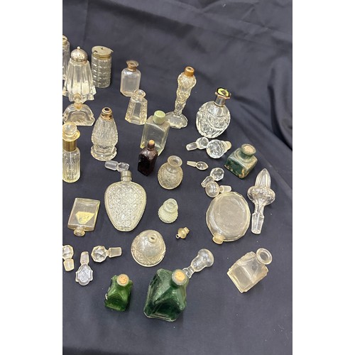 42 - Selection of vintage glass scent perfume bottles