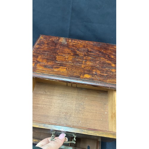 58 - Antique oak writing box measures approximately Height 11 inches, Width 13 inches, Depth 8.5 inches