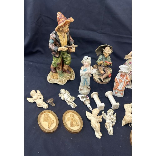 43 - Selection of vintage porcelain figurines, slyvac jug etc