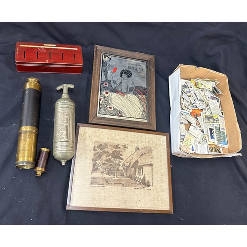 55 - Selection of vintage collectable items to include a telescope, fie extinguisher etc