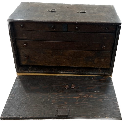 67 - Vintage five drawer engineers chest measures approx 10 inches tall by 18 inches wide