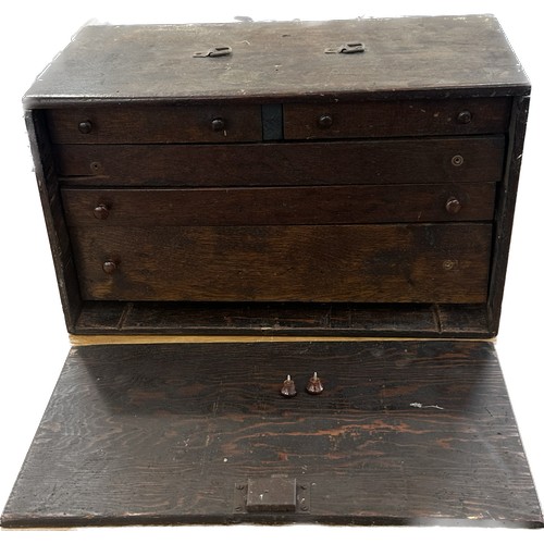 67 - Vintage five drawer engineers chest measures approx 10 inches tall by 18 inches wide