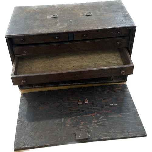 67 - Vintage five drawer engineers chest measures approx 10 inches tall by 18 inches wide