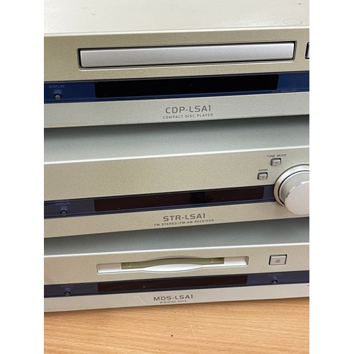 330 - Sony Lissa music system to include CD player, stereo receiver and mini disk, model numbers: CDP-LSA1... 