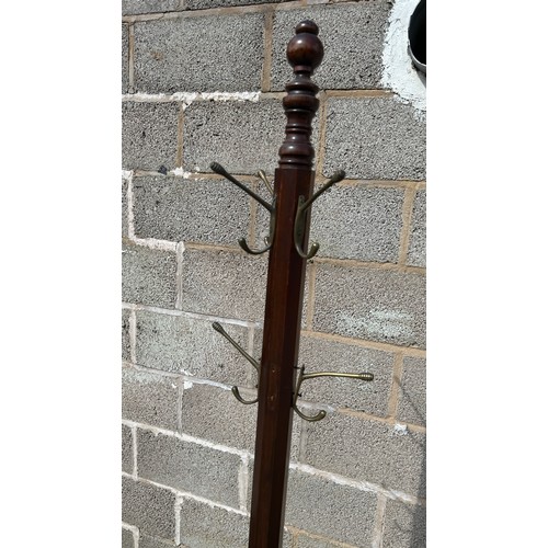 377 - Vintage coat stand overall height approx 75 inches tall