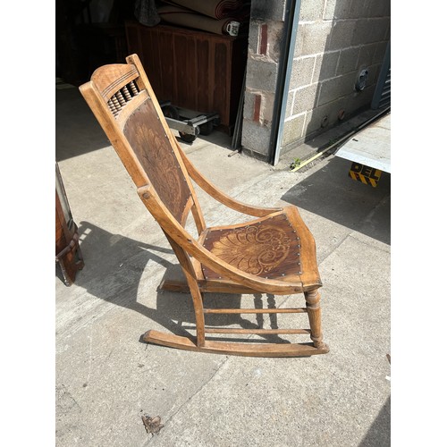 402 - Edwardian walnut rocking chair overall height 42 inches