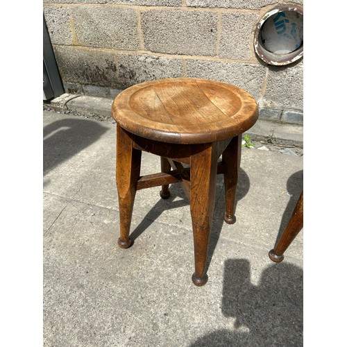 369 - Pair of pub stools overall measures approx 19 inches tall, 13 diameter