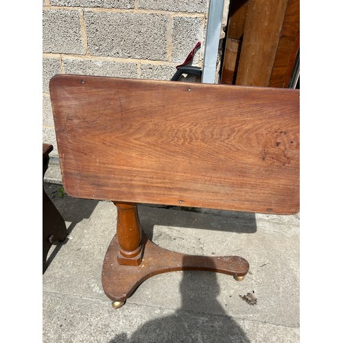 401 - Victorian mahogany bed table and walnut stool adjustable height