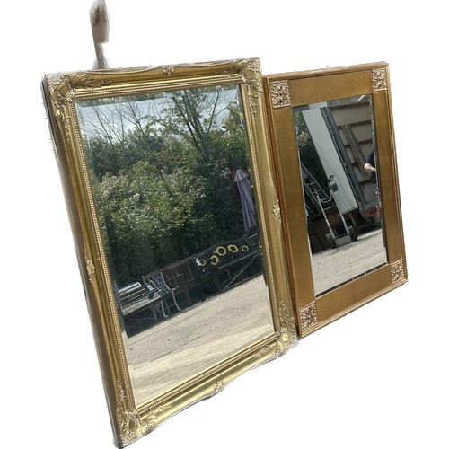 356 - Two gilt framed mirrors largest measures approx 42 inches wide by 30 inches tall