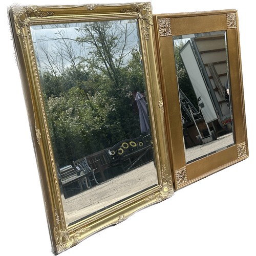 356 - Two gilt framed mirrors largest measures approx 42 inches wide by 30 inches tall