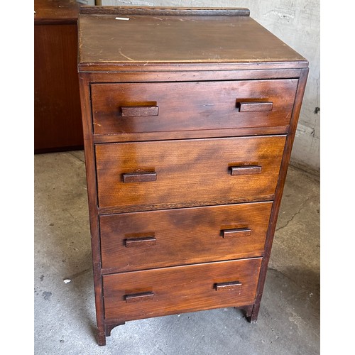 383 - Four drawer chest measures approx 37 inches tall, 21 wide and 19 deep