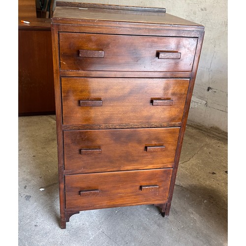 383 - Four drawer chest measures approx 37 inches tall, 21 wide and 19 deep