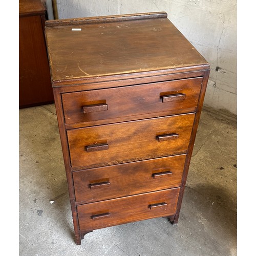 383 - Four drawer chest measures approx 37 inches tall, 21 wide and 19 deep