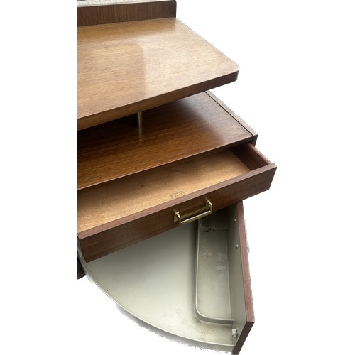 388 - Mid century G Plan teak dressing table with mirror measures approx with mirror 48 inches tall, 63 wi... 