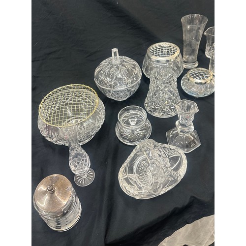 110 - Selection of glassware to include Royal Doulton, Darlington posy bowls, candlesticks etc