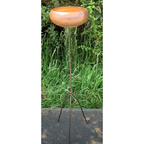 215 - Tall copper planter height approximately Height 42 inches, Depth 11 inches