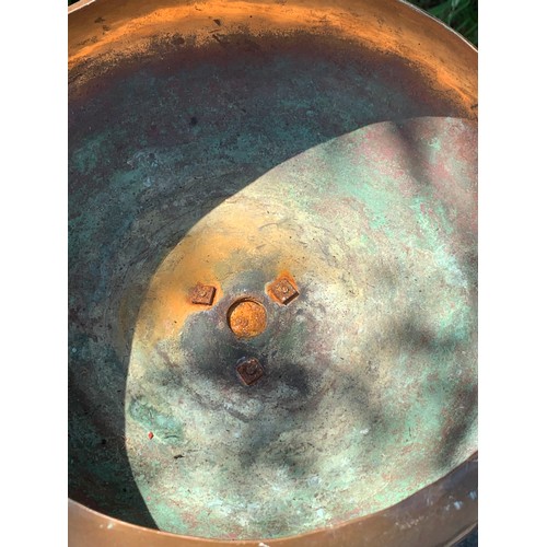 215 - Tall copper planter height approximately Height 42 inches, Depth 11 inches