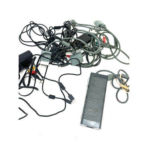 104 - XBOX 360 gaming console with control, leads, adapters, one jammed re set button and no power lead.