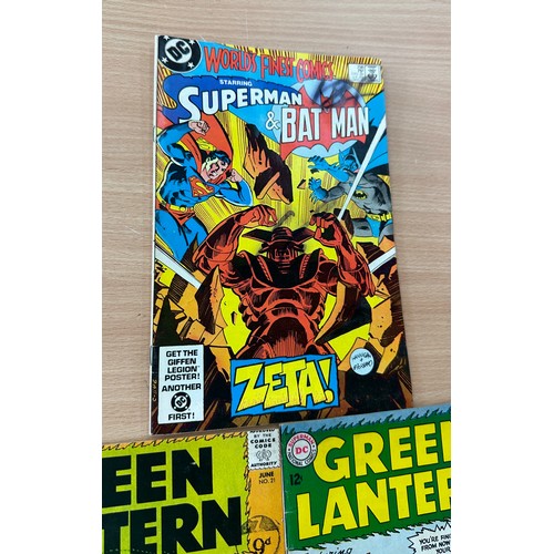 72 - Three vintage DC comics to include Green Lantern, Superman and Batman