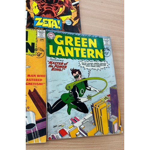 72 - Three vintage DC comics to include Green Lantern, Superman and Batman