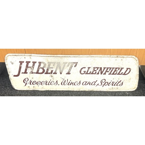 44 - J.H Bent Glenfield Groceries, Wines and Spirits measures approx  15.5 inches tall by 50 wide