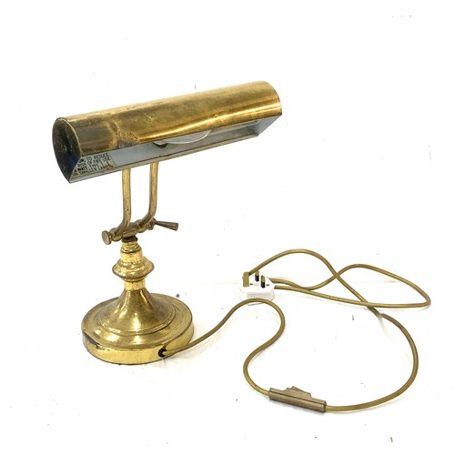 271 - Brass bankers desk lamp, untested