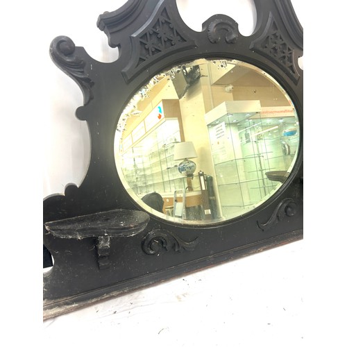 342 - Wooden overmantle mirror, mirror in need of attention, approximate measurements: Height 31 inches, W... 