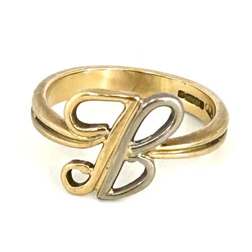 511 - 9ct gold ladies ring, total weight 3.8 grams, ring size P