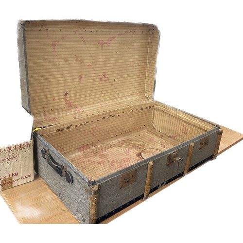 348 - Vintage travel trunk, Height 13 inches, Width 36 inches, Depth 22 inches