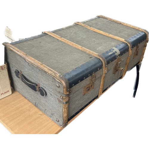 348 - Vintage travel trunk, Height 13 inches, Width 36 inches, Depth 22 inches