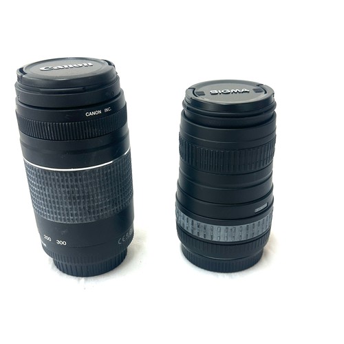 82 - Canon EF 75-300mm F/4.0-5.6 III EF Zoom Lens, Sigma zoom lens 100-300mm 1:4.5-6.7 DL , both untested