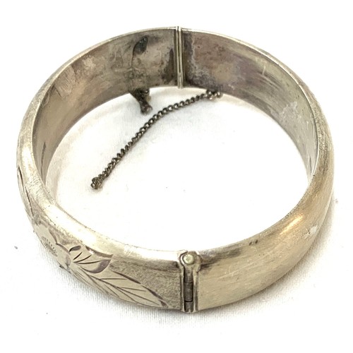 516 - Hallmarked silver bangle and a ring