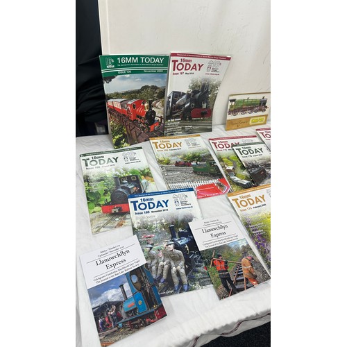 331A - Selection of ' Today' Rail way magazines and a selection of train hand made signs