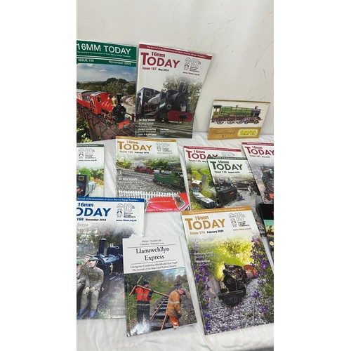 331A - Selection of ' Today' Rail way magazines and a selection of train hand made signs