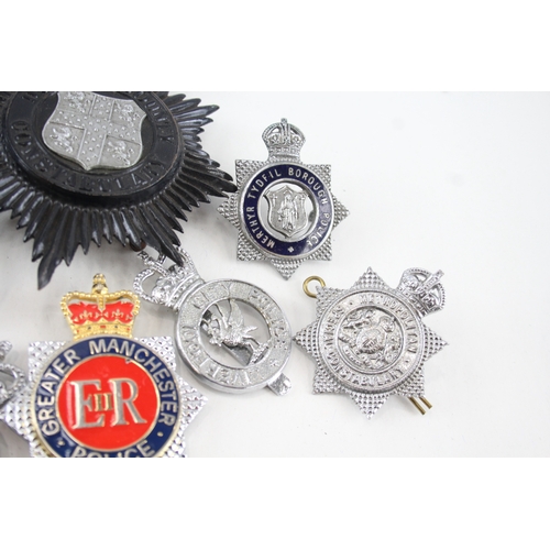 410 - Police Cap Helmet Badges. x 10 Inc. Durham County - South Shields Etc.